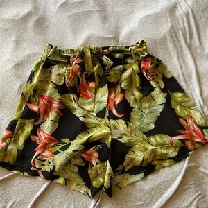 Fashion Nova High Waist Green and Red Shorts